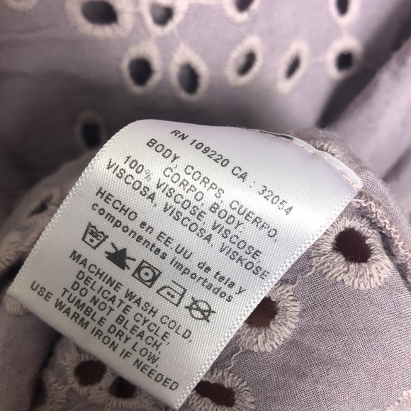 Velvet By Graham Spencer Lavender Eyelet Top - Picture 3 of 5